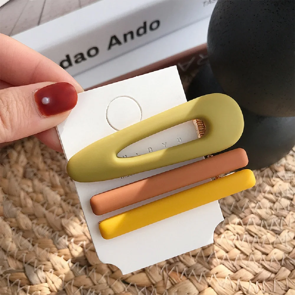 3 шт./компл. Ins Карамельный цвет Заколки для волос материи девочек конфетного