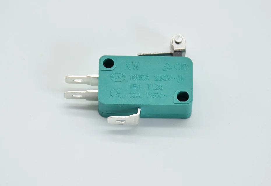 2 шт микро концевые переключатели 16A 250V 125V NO+ NC+ COM 3 контакта SPDT микро переключатель 28 мм 52 мм дуговой роликовый рычаг сенсорный переключатель зеленый