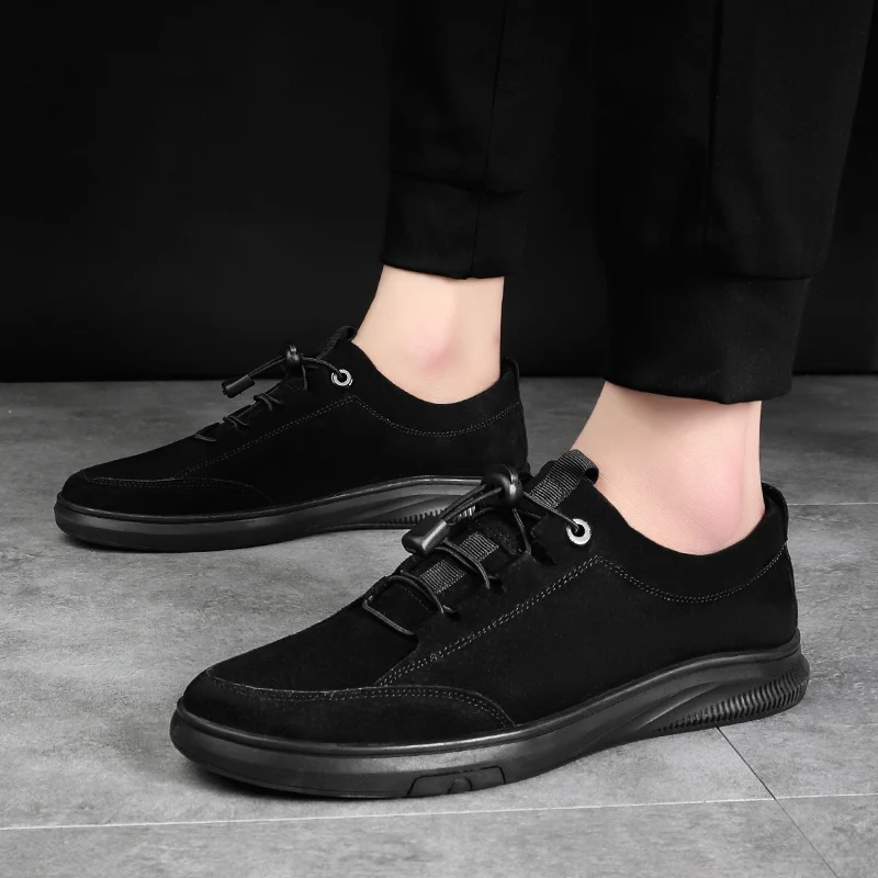 Мужские кожаные кроссовки повседневная обувь из замши прогулочная для отдыха