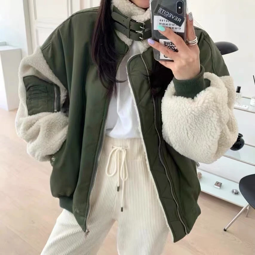 

jackets for women 2021winter jacket cotton winter Oversize uniform thick wool coat Harajuku style Thick warm baseball jacket