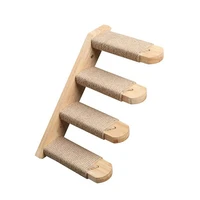 multi layer cat frame sisal tie rope pet wooden cat climbing frame wall mounted ladder four steps cat scratching board toy
