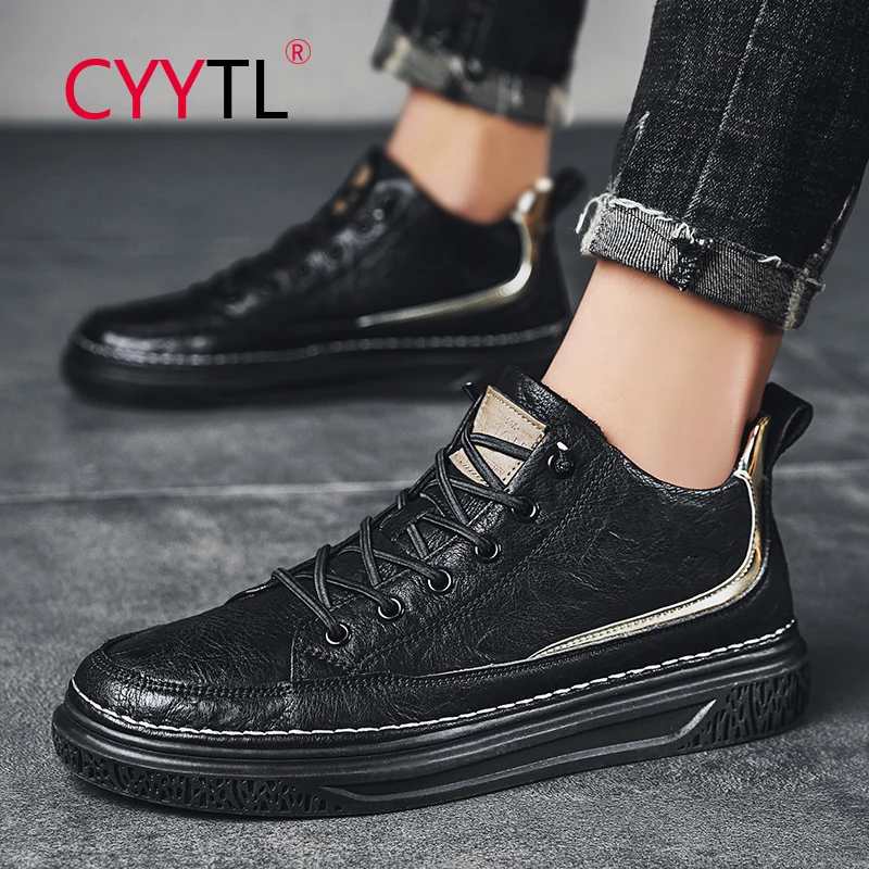 

CYYTL Men's Shoes Fashion Sneakers Breathable Business Casual Leather Waterproof Sports Lace-Up Comfortable Botas De Homens