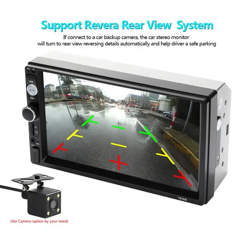 

7 Inch 2 Din HD Car Multimedia MP5 Player 7010B USB FM Autoradio Car Rearview Monitor With Backup Camera