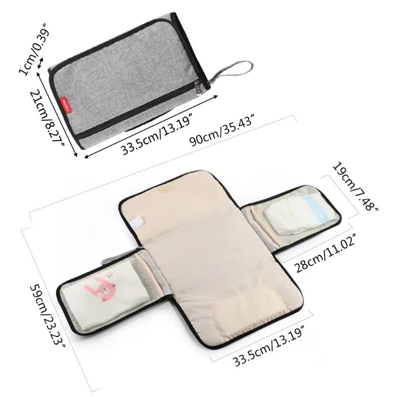 

Infant Baby Foldable Waterproof Nappy Storage Bag Travel Portable Baby Diaper Changing Pads Urine Mat Cover