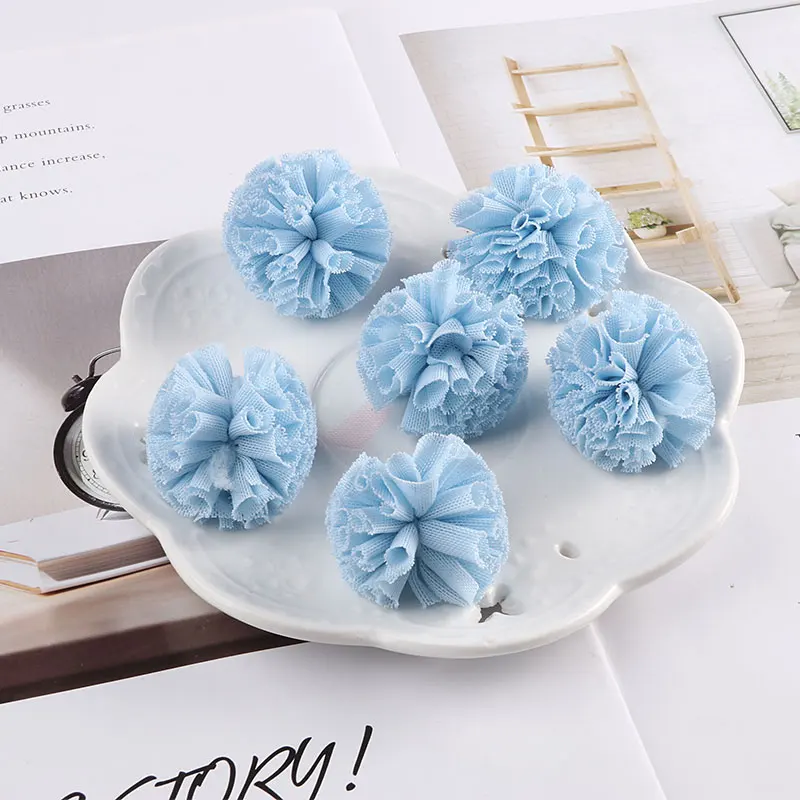 10 шт./лот 35 мм кружевной шар Сделай сам Марля эластичные цветы помпоны крафт