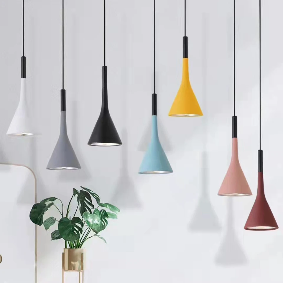 

Nordic Pendant Lights 7 Color E27 Aluminum For Dining Room Restaurant Pendant Lighting Fixtures Luminaire Kitchen Hanging Lamp