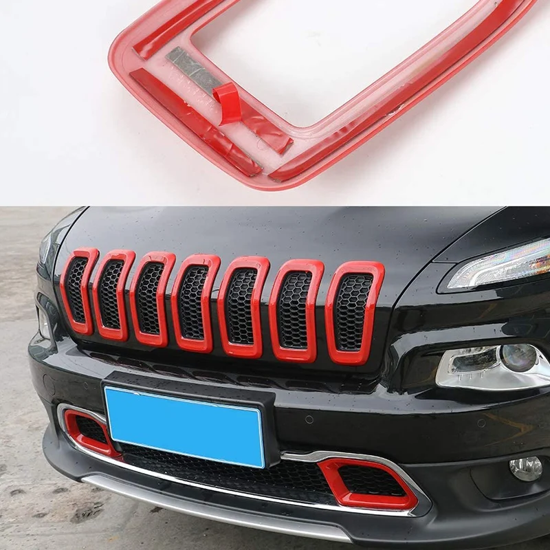 7 шт. вставки для переднего гриля решетка радиатора рамка 2014 2018 Jeep Cherokee|Решетки| |