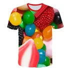 Новинка 2021, яркая цветная футболка унисекс, Освежающая интересная футболка с пуговицами и 3D принтом, уличная одежда в стиле Харадзюку, футболки оверсайз