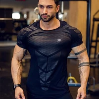 2020 new fashion gyms fitness men t shirt short sleeve summer casual breathable tee top bodybuilding workout brand clothing