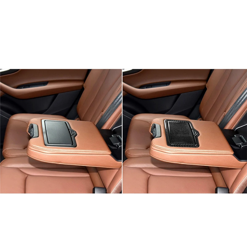 

For Audi Q7 SQ7 4M 2016-2019 Rear Water Cup Panel Cover Decorative Carbon Fiber Sticker Interior Car Styling Accessories