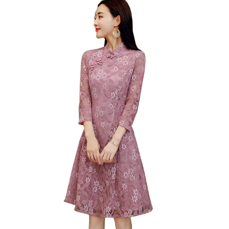 Nieuwe Zomer Jurken Elegante модный принт Gemodificeerde винтажный кант Чонсам Jurk Slanke плюс размер M 3XL