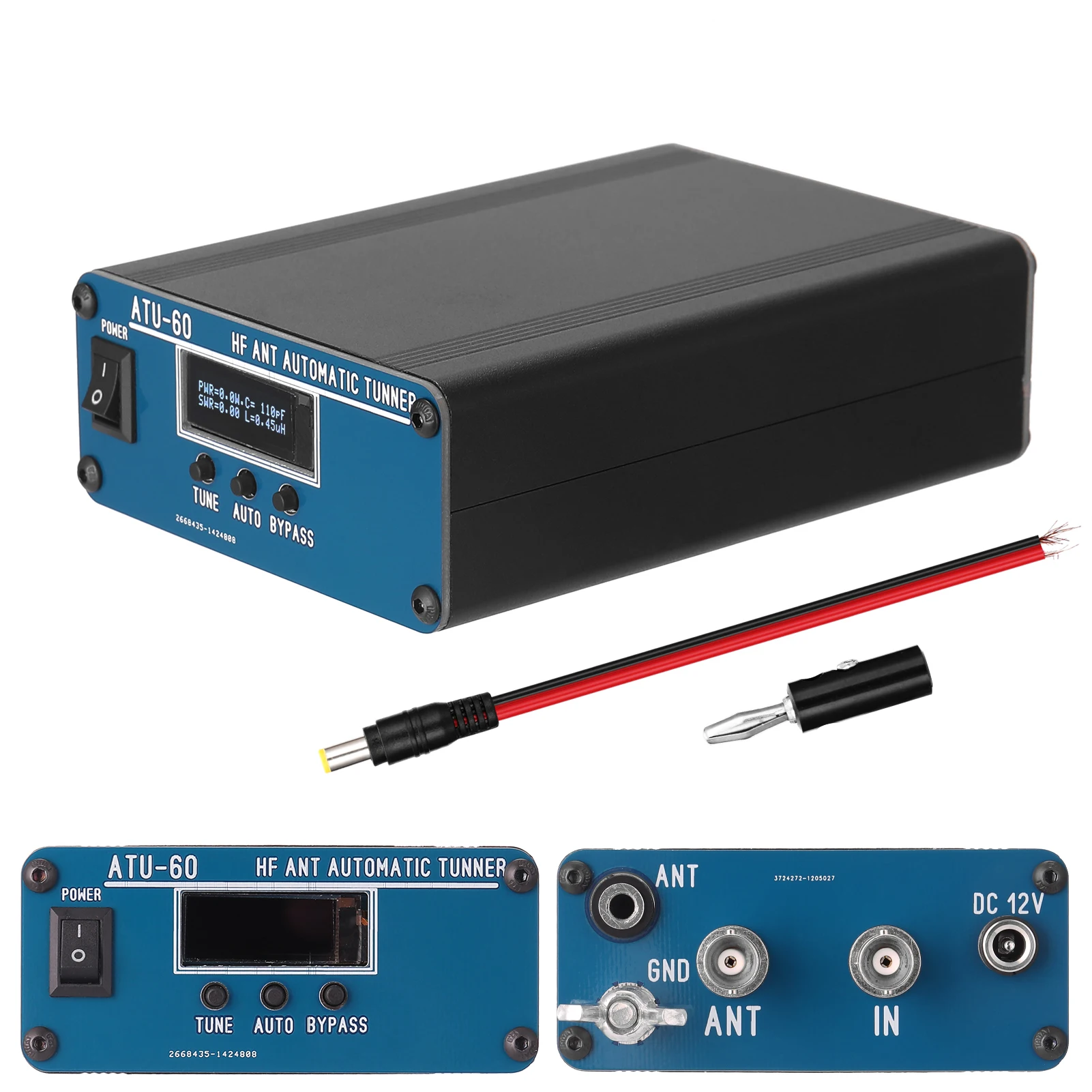 ATU 60 3 5 ~ 54MHz 60W коротковолновое мини тюнер антенны радио устройство PIC16F1938 MCU LC