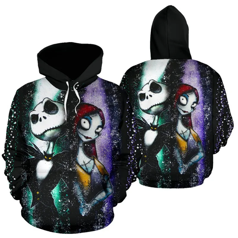 Толстовка с капюшоном Кошмар перед Рождеством костюм Джека Скеллингтона Салли