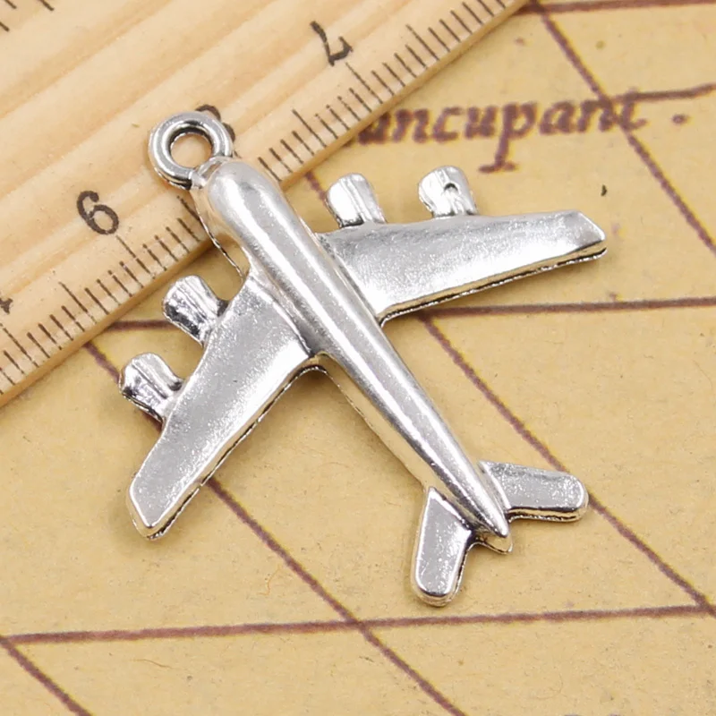 

10pcs Charms Airplane Plane 38x38mm Antique Bronze Silver Pendants Making DIY Handmade Tibetan Silver Finding Jewelry