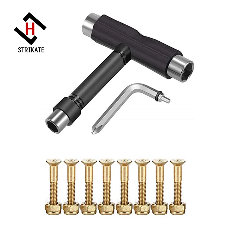 Hardware 8pcs 1" Bolts Set And All-in-one Skate Tools Portab