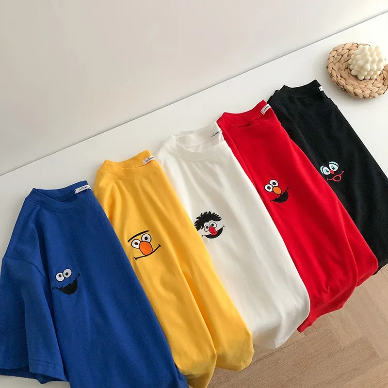 

YouGeMan T-shirt For Women 2021 Summer Clothing Korean Style Harajuku Cartoon Printed Short Sleeve T-shirts Female Loose Tops