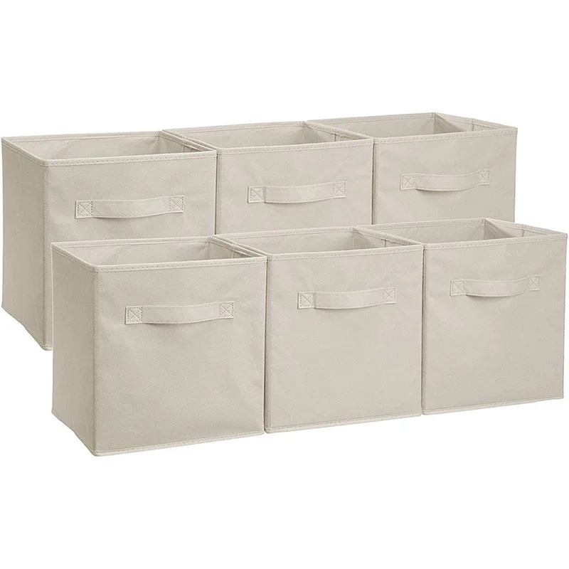 

Folding Non-woven Fabric Storage Box Cube Bin For Children Toys Organizer Storage Bins Basics Storage Organizer with Handles