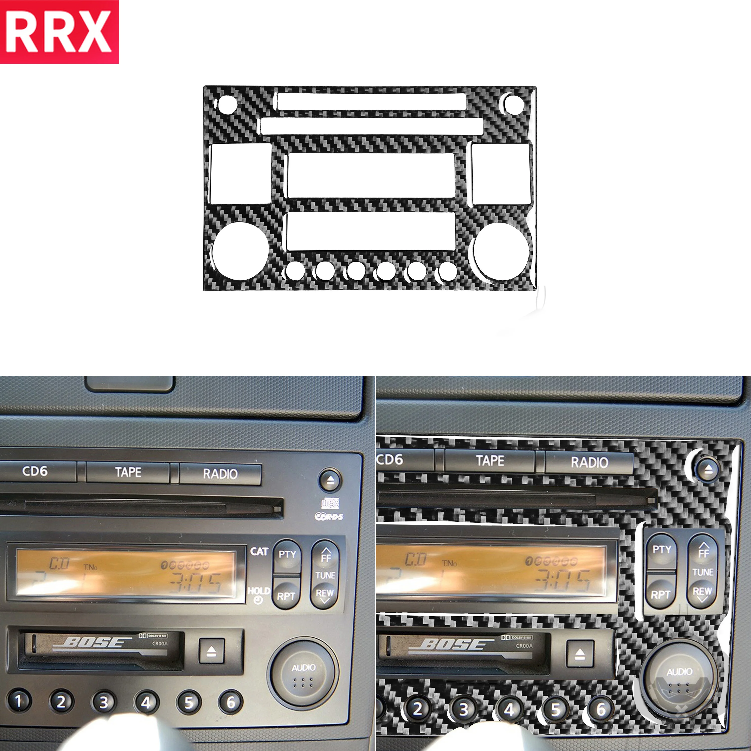 

For Nissan 350Z Z33 2003-2009 Real Black Carbon Fiber Sticker Central Control CD FM Player Panel Styling Interior Car Accessory