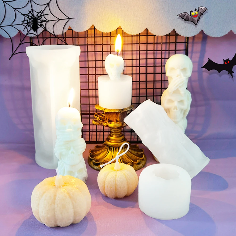 Силиконовая форма в виде черепа на Хэллоуин сделай сам для свечей шоколада