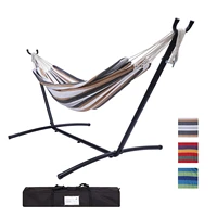 us large size double classic hammock indoor outdoor use with carrying pouch steel frame 450 pound capacity 3 colors
