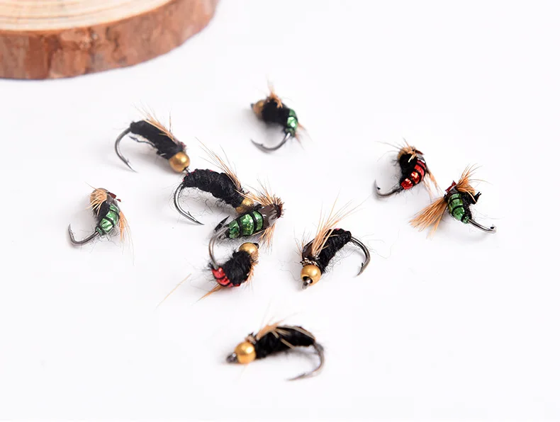 

8Pcs Fishing Lure Brass Bead Head Fast Sinking Nymph Scud Fly Bug Worm Trout Artificial Insect Baits Fishing Lures Super Bait