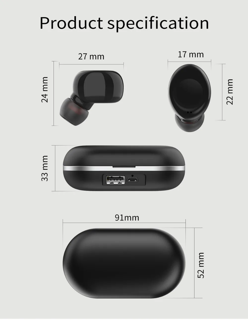 B5 беспроводные Bluetooth наушники 5,0 сенсорное управление TWS Bluetooth наушники водонепроницаемые 9D стерео Музыкальная гарнитура 300 мАч Внешний аккумулятор