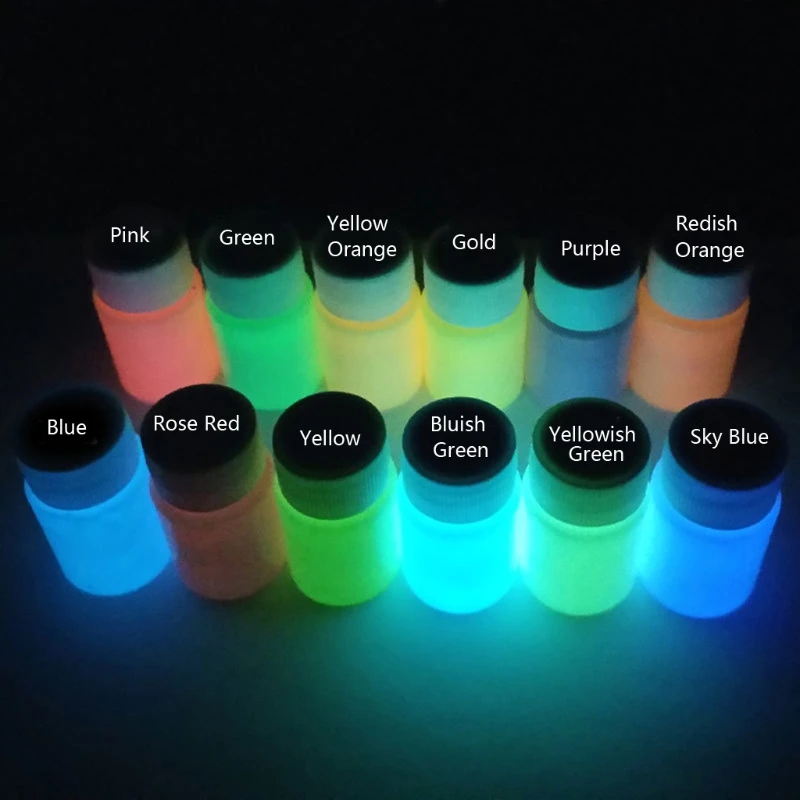 

12 Color Super Bright Luminous Face Paint Epoxy Resin Pigment Kit Liquid Colorant Body Art UV Body Paint Set Each 20g