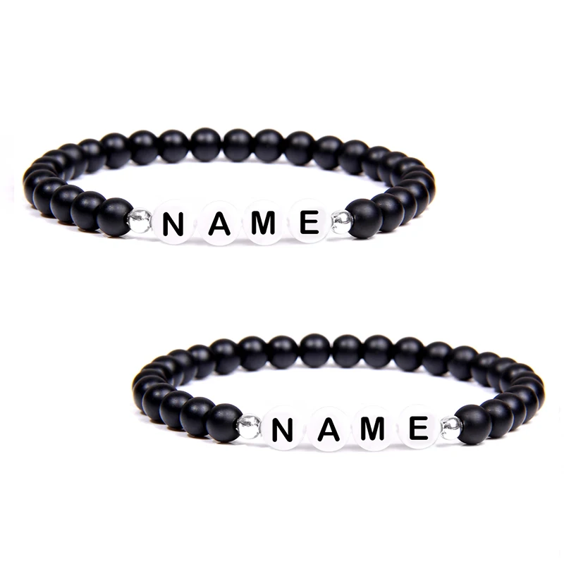 Пользовательское имя A Z браслеты с буквами для женщин и мужчин личности пары