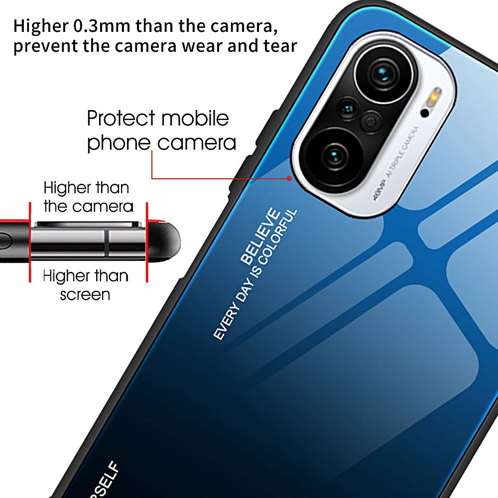 Color Hard Tempered Glass Protective Case For Xiaomi Poco M3 Pro 5G F3 X3 Pro NFC Protective Case For Poco M3Pro F3 M4 Pro Caqa