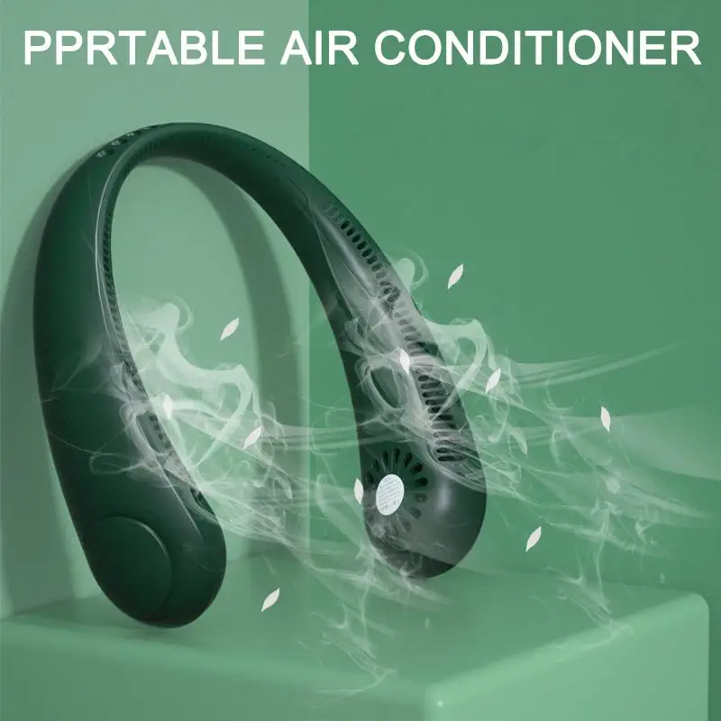 

Portable Leafless Neck Fan 3 Speed Adjustable Air Cooler Ventilator Usb Sports Neckband Fan Suitable for Home Office Outdoors
