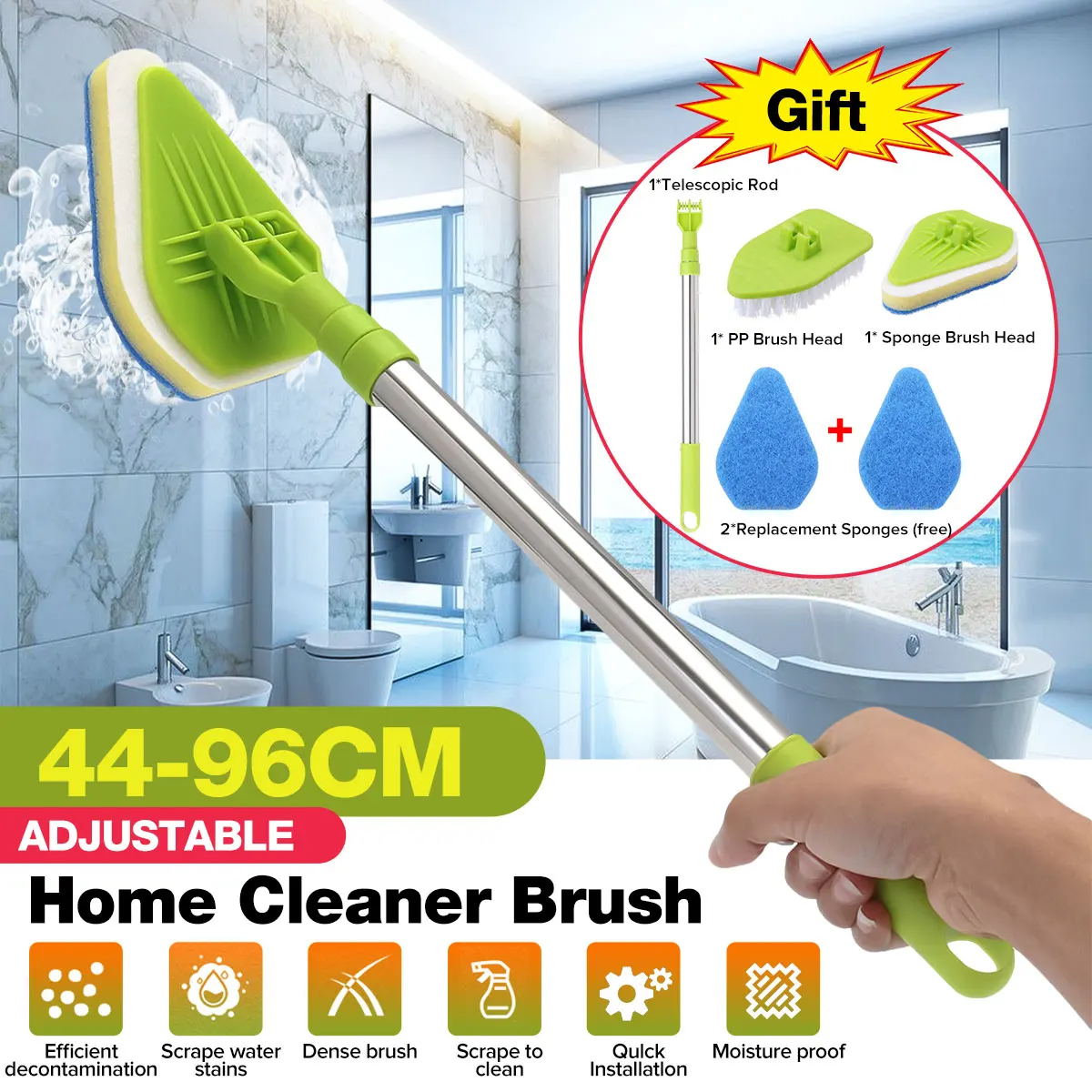 

Cleaning Scrub Brush Telescopic Bathtub Cleaner For Clean Bathroom Kitchen Brush Cleaning Tools Set