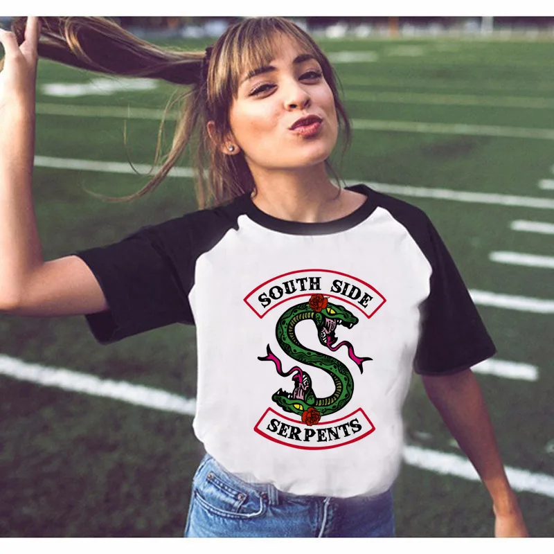 Футболка женская с надписью South Side Serpents и рисунком змеи | Женская одежда