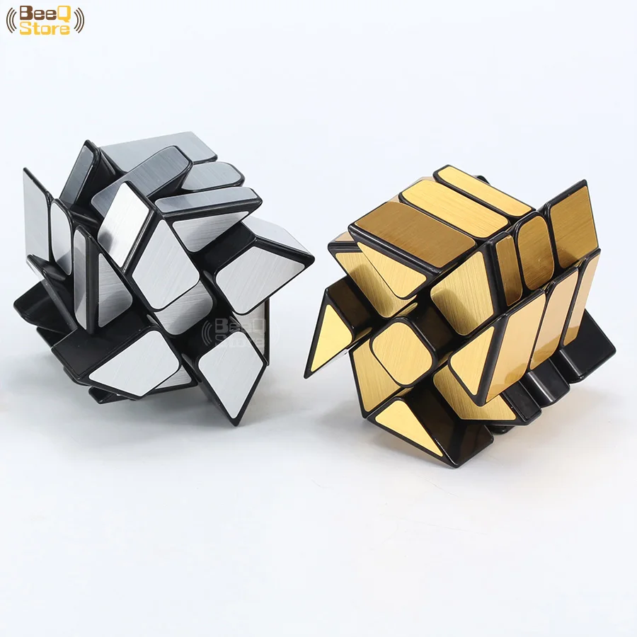 Mofangjiaoshi Windmirror Cube Magic Fire Wheels Золотой Серебристый Матовый скоростной куб 3x3x3 для