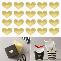 240pcs10 sheets golden heart handmade cake candy packaging sealing label sticker baking diy gift party stickers seal