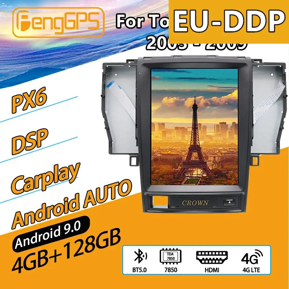 

For Toyota Crown Radio Android 2003 2004 2005 - 2009 Car Multimedia Player PX6 Screen Stereo Audio autoradio GPS Navi Head unit