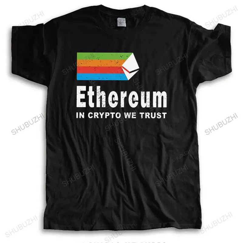 

Футболка Ethereum в полоску, с надписью «Ins», «We Trust», Мужская футболка из мягкого хлопка, футболка для отдыха с коротким рукавом, криптовалюты Geek