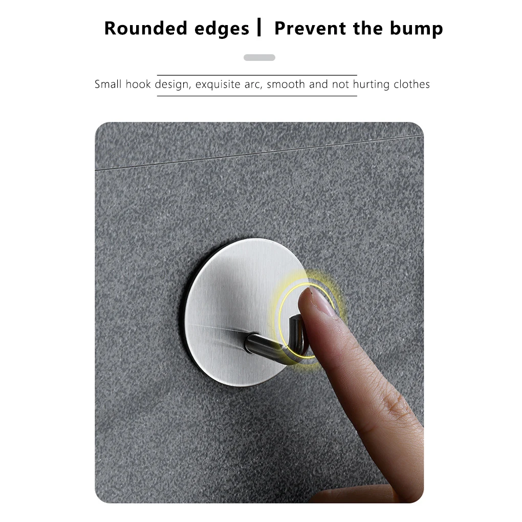 

Wall Hook Storage Hanger 304 Stainless Steel Wall Hook Self-adhesive Towel Key Umbrella Hanger Hook for Kitchen Bathroom