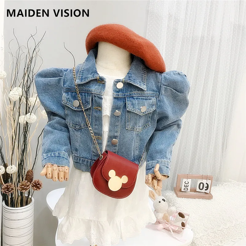 Girl outfit spring kids Denim jacket For Girls Jeans baby Coat Children Clothes winter Fashion Short Baby Denim Jackets 1-8 year