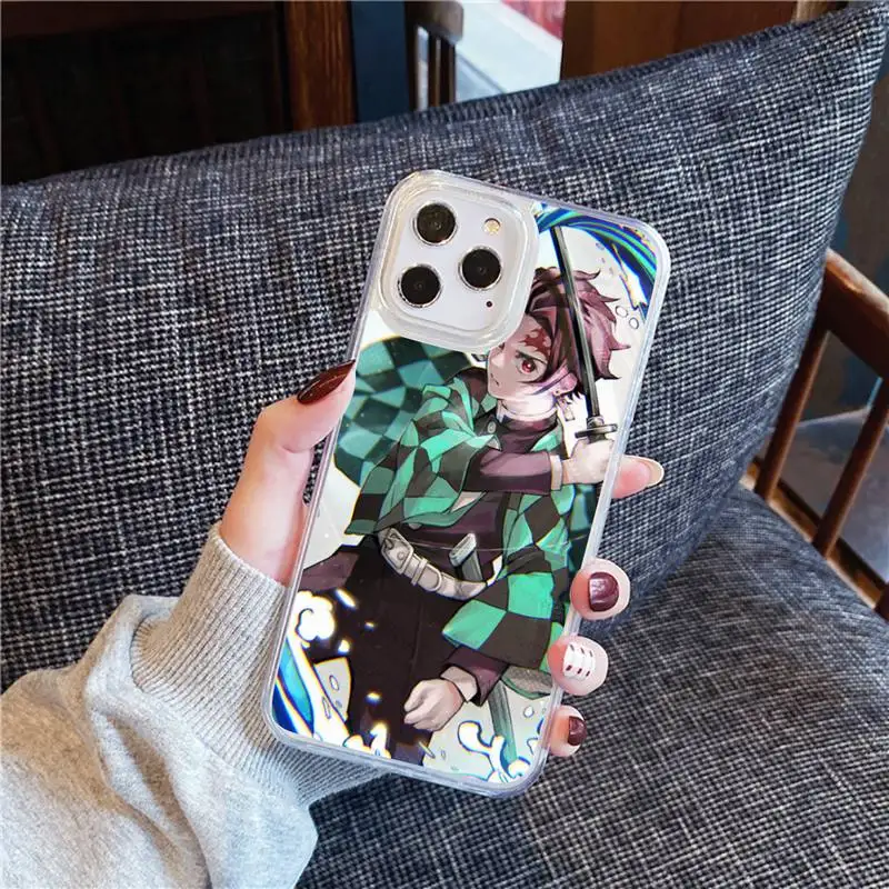

Kimetsu No Yaiba Demon Slayer Anime Phone Case For iphone 12 11 8 7 6s 6 5 5s 5c se plus mini x xs xr pro max Transparent soft