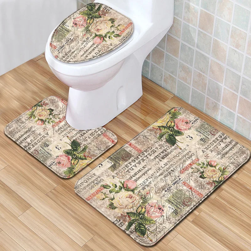 

The London Wind 3pcs/lot Bathroom Rugs and Mat Set Anti Slip Bath Mat 3D Toillete Carpet Eco-Friendly Kitchen Blanket Doormats