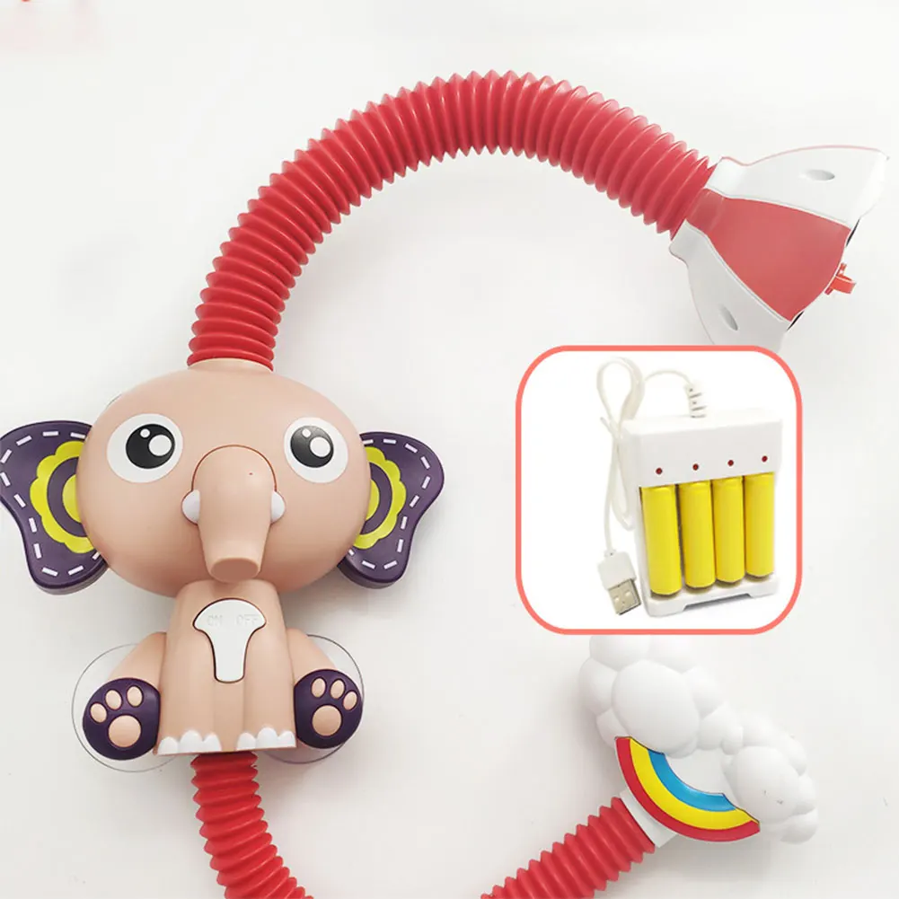 

Game Baby Bath Toy Battery Powered Bathtub Bathroom Sucker Play Electric Shower Toddler Water Spray Kids Cartoon Elephant Animal