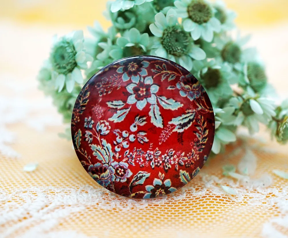 

2PCS/lot Round 30MM Flower Glass Cabochon for make bracelet necklace Jewelry for women 2019 earring pins brooch craft supply