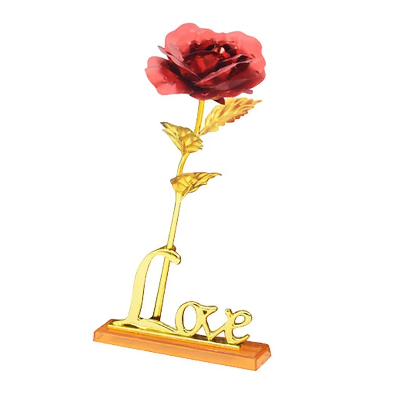 

Home Decoration Flowers Valentine's Day Gift 24K Gold Plated Rose Flower Romantic for Lover Girl Friend Christmas Gifts