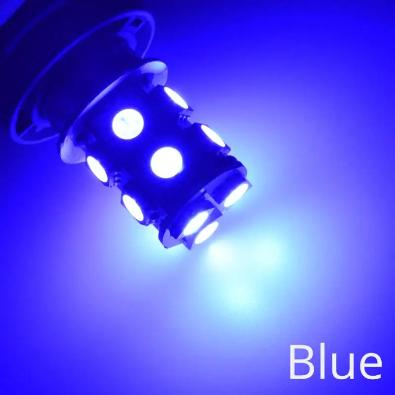 Blue 1X BA9S P21W 5050 13Led 1156 BA15S Автомобильные светодиодные поворотные сигнальные огни, тормозные задние лампы, автомобильные парковочные задние лампы заднего хода, DC 12 В - Испускаемый цвет: Blue