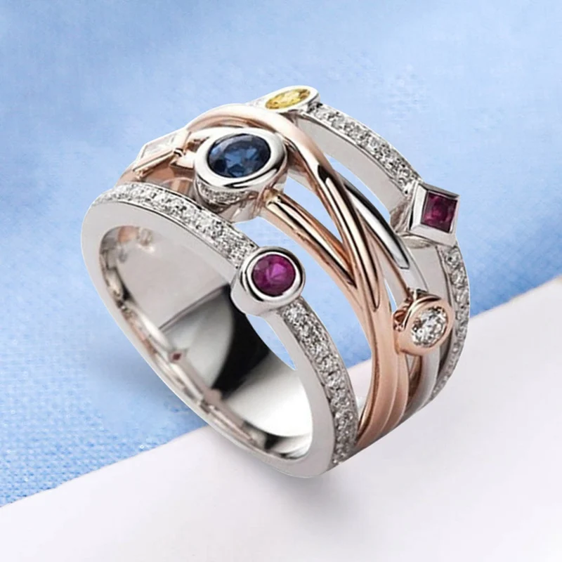 Женское Обручальное кольцо цвета розового золота обручальное с фианитом|Кольца|