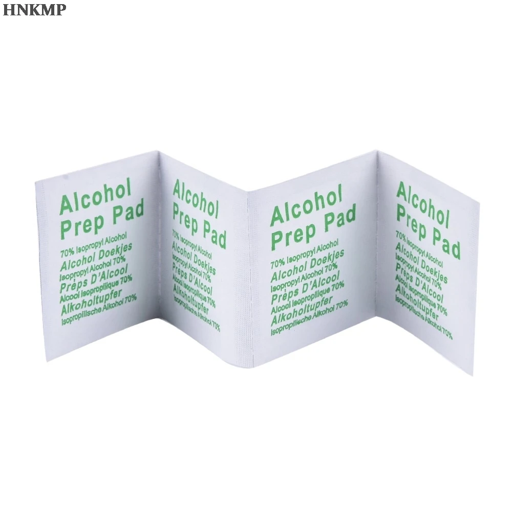 

100pcs/Box Professional Alcohol Swabs Pads Wet Wipes 70% Isopropyl First Aid Home Skin Cleanser Sterilization Hot