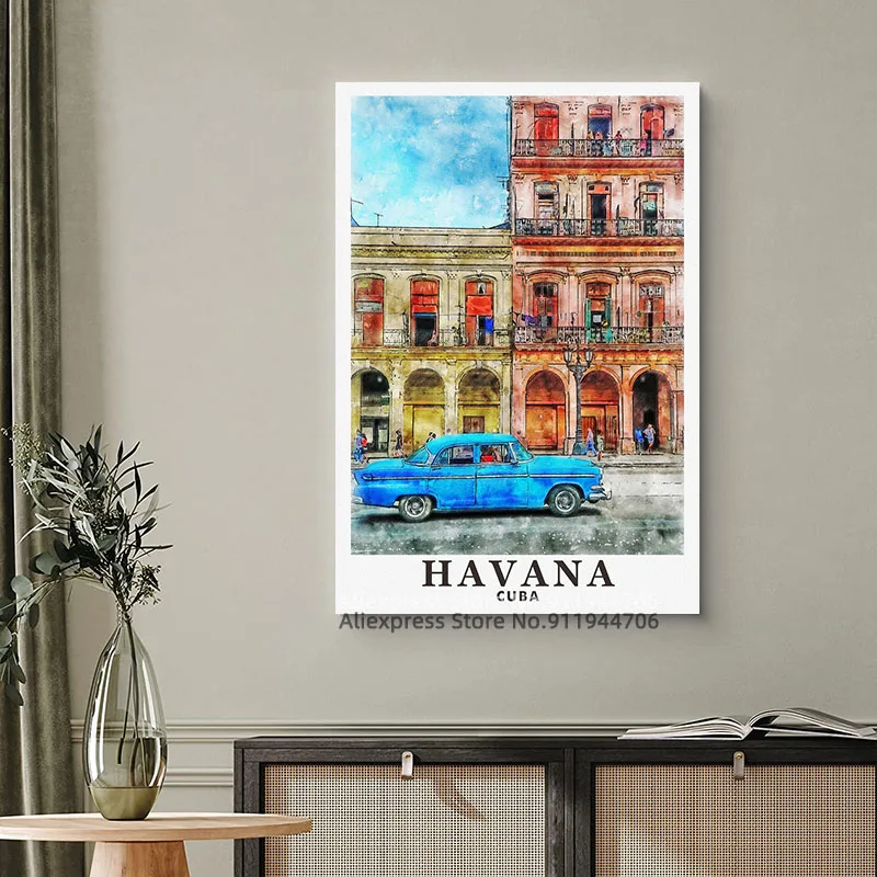 Путешествия эстетика Гавана Куба путешествия художественный постер картина