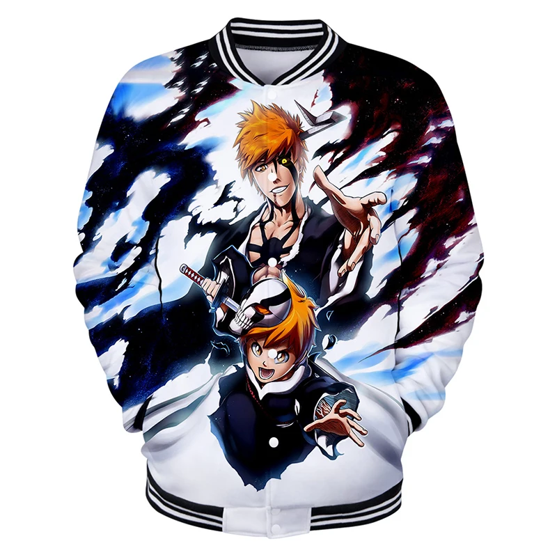

Latest Japanese Anime Print Bleach 3d Baseball Jacket Coat Men Women Hoodie Sweatshirts Long Sleeve Cool 3D Hoodies Jackets Tops