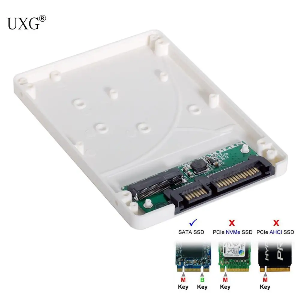 

B + M ключ M.2 NGFF SSD до 2,5 карта адаптера SATA адаптер с Белый Чехол
