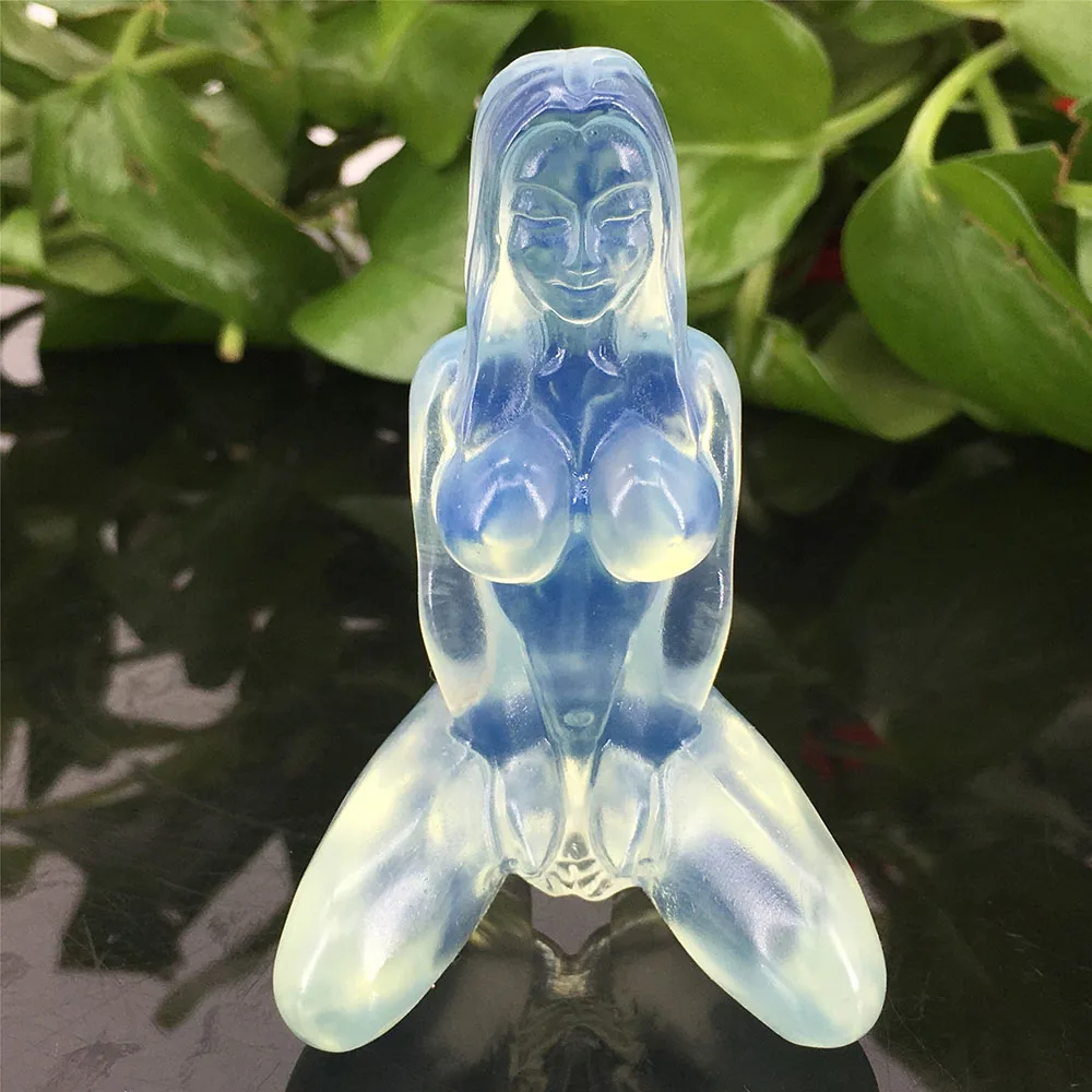 

1/12 7.5cm Opal Silica Gal Sexy Naked Beauty Figure Sculpture Carving Home Accessories As Transparent As Crystal Artwork